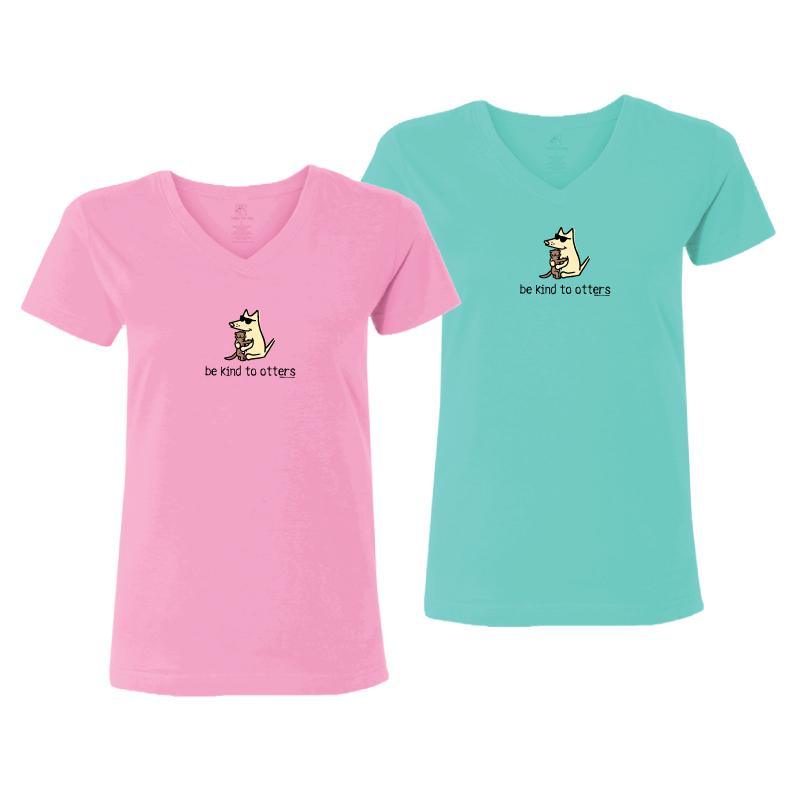 Be Kind To Otters - Ladies T-Shirt V-Neck - Rocky & Maggie's Pet Boutique and Salon