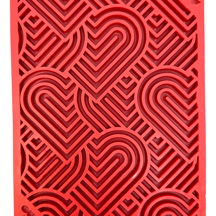 Heart Design Valentine Enrichment Lick Mat: Large - Rocky & Maggie's Pet Boutique and Salon