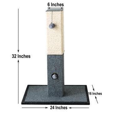 Natural Minimalist Cat Tree Cat Scratching Post with Natural Sisal Rope and Toys - Rocky & Maggie's Pet Boutique and Salon