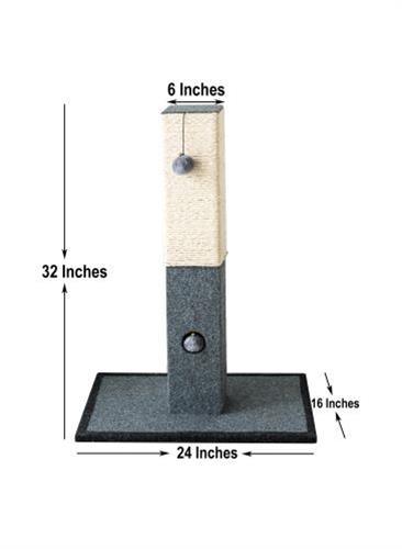 Natural Minimalist Cat Tree Cat Scratching Post with Natural Sisal Rope and Toys - Rocky & Maggie's Pet Boutique and Salon