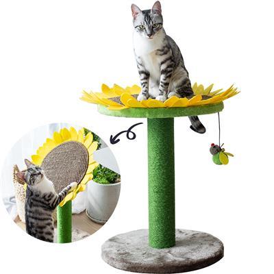 Cat Sunflower Tree Bed - Sisal Covered 2 in 1 Climbing Activity Tower - Rocky & Maggie's Pet Boutique and Salon