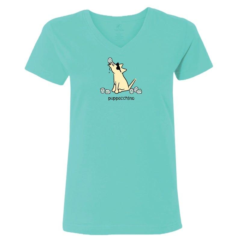Puppacchino - Ladies T-Shirt V-Neck - Rocky & Maggie's Pet Boutique and Salon