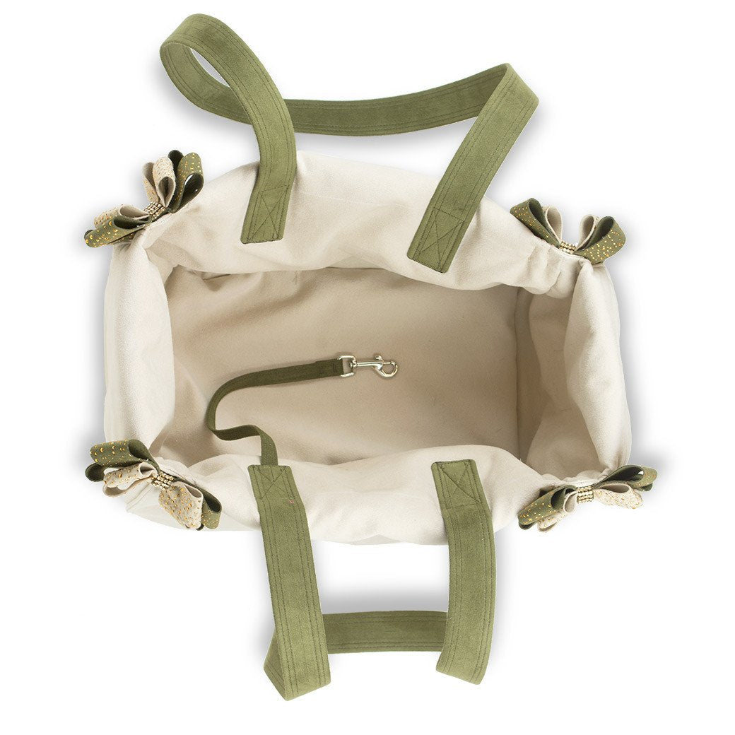 Gold Stardust Doe & Olive Double Nouveau Bow Luxury Carrier