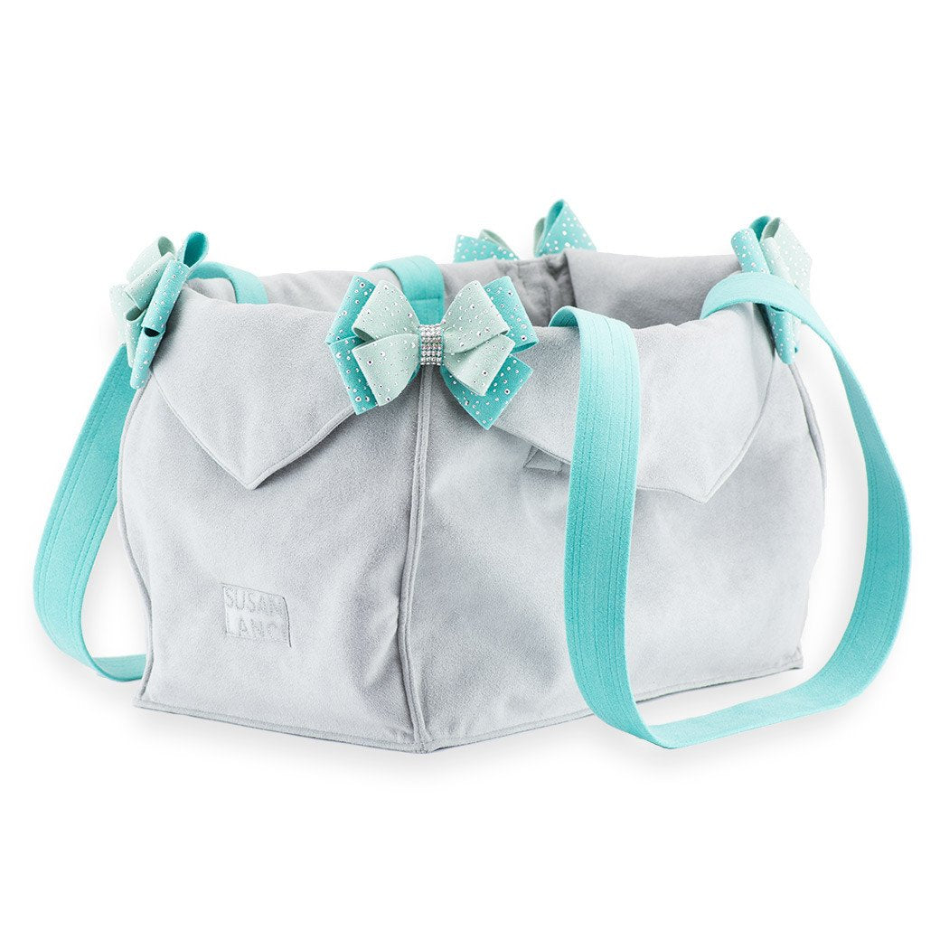 Silver Stardust Mint & Bimini Blue Double Nouveau Bow Luxury Carrier