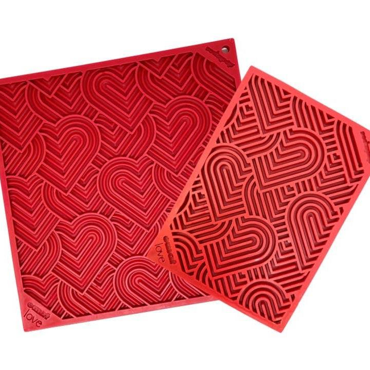 Heart Design Valentine Enrichment Lick Mat: Large - Rocky & Maggie's Pet Boutique and Salon