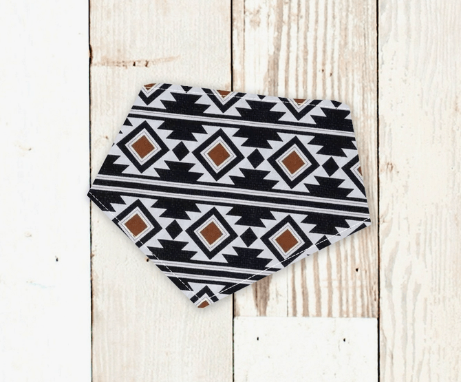 B&W Aztec Dog Bandana - Rocky & Maggie's Pet Boutique and Salon