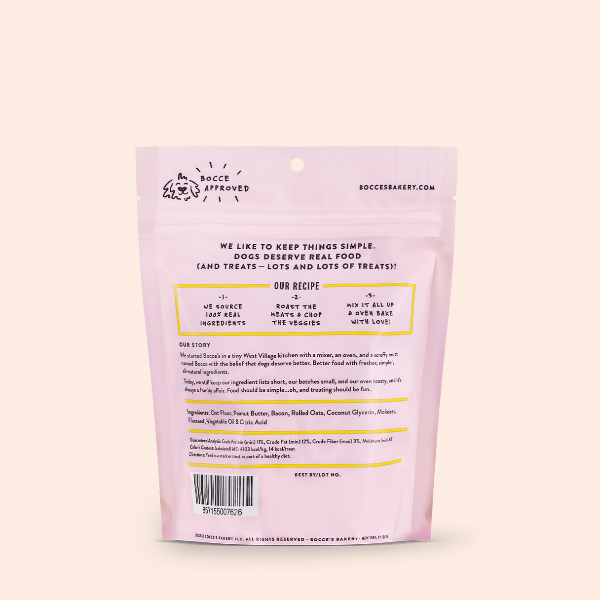 Bocce's Bac'n Nutty Dog Treats, 6oz - Rocky & Maggie's Pet Boutique and Salon