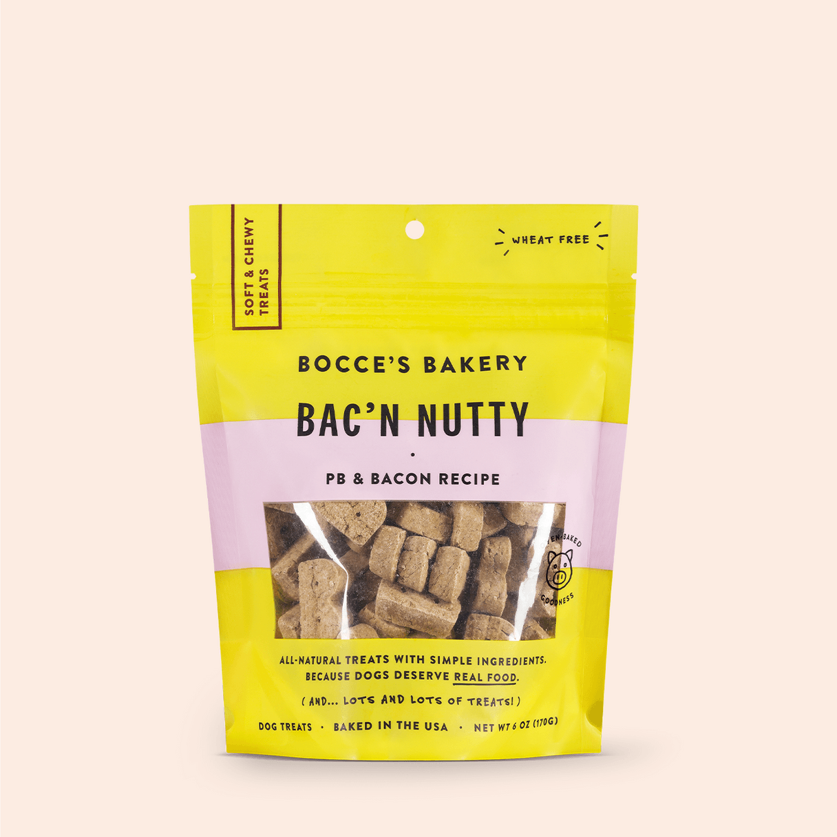 Bocce's Bac'n Nutty Dog Treats, 6oz - Rocky & Maggie's Pet Boutique and Salon