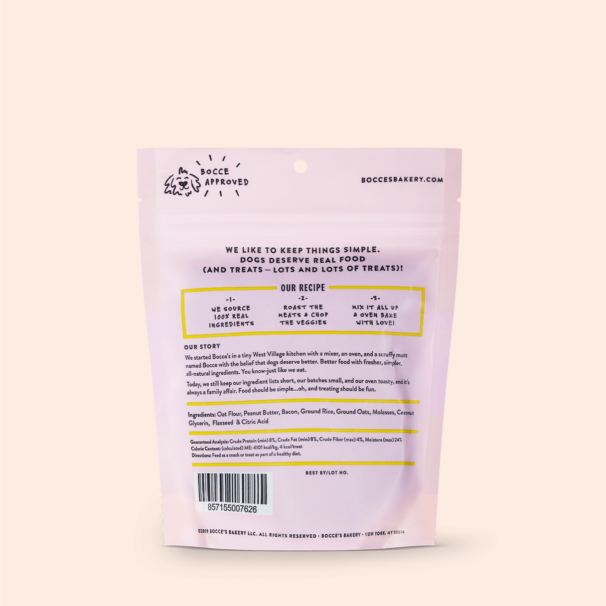 Bocce's Bac'n Nutty Dog Treats, 6oz - Rocky & Maggie's Pet Boutique and Salon