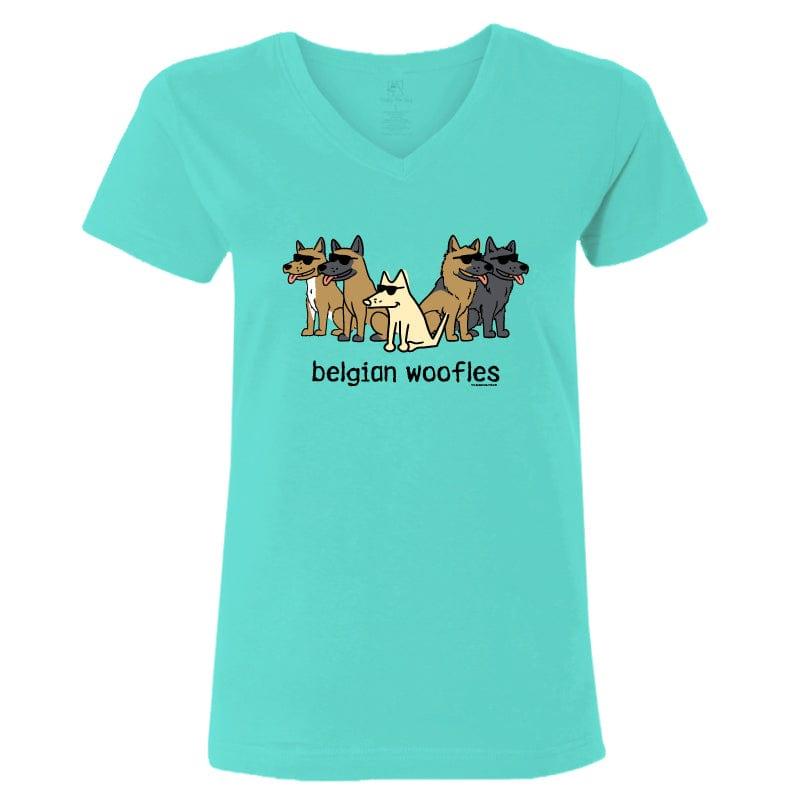Belgian Woofles - Ladies T-Shirt V-Neck - Rocky & Maggie's Pet Boutique and Salon
