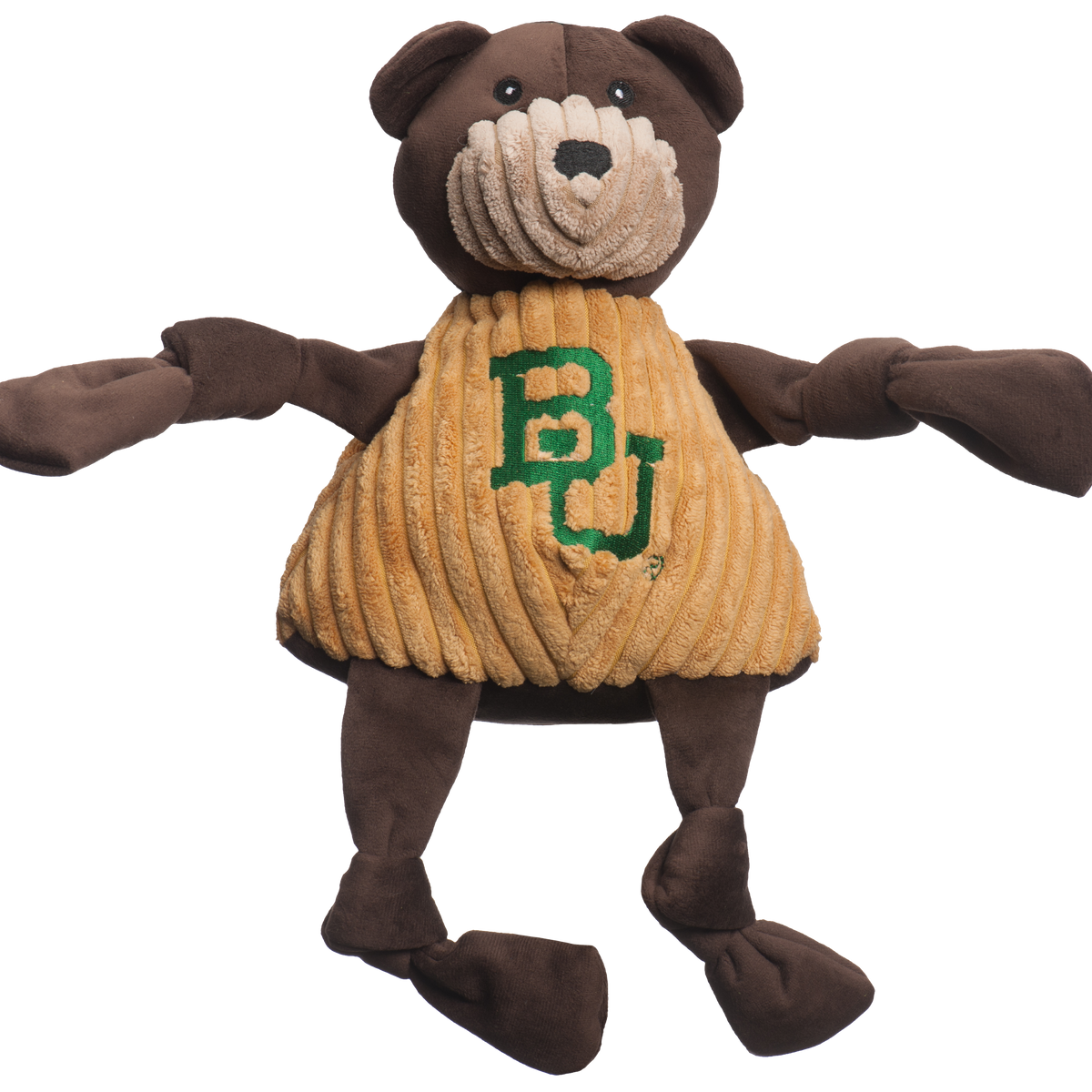 HuggleHounds Baylor University Bruiser the Bear Knottie Plush Dog Toy