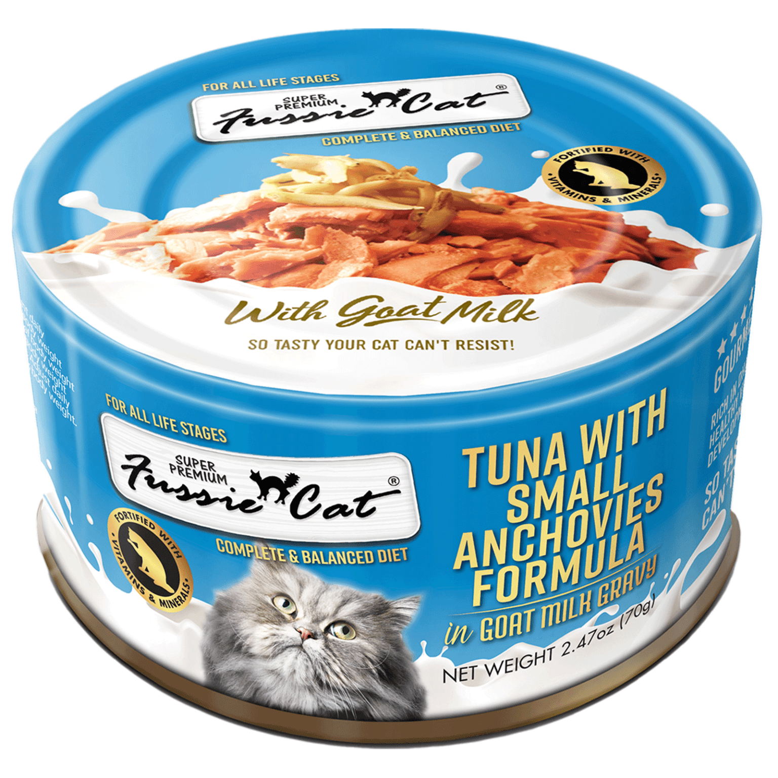 Fussie Cat Tuna with Small Anchovies Formula in Goat Milk Gravy - Rocky & Maggie's Pet Boutique and Salon