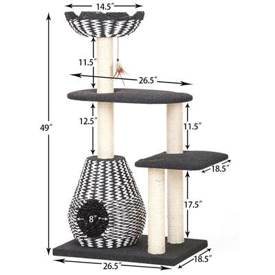 Ace Natural Aesthetic, Handwoven, Eco-Friendly, Sustainable Large Cat Tree - Rocky & Maggie's Pet Boutique and Salon