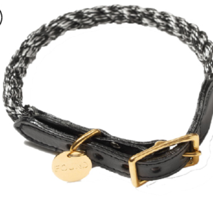 Found My Animal Black and White Up-Cycled Rope Dog & Cat Collar