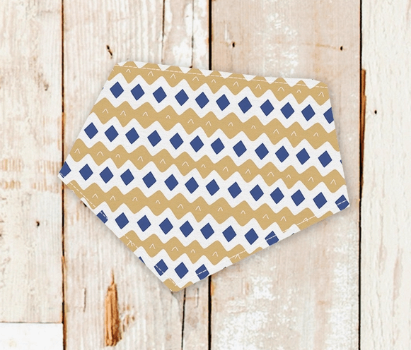 Winter Blue & Gold Dog Bandana - Rocky & Maggie's Pet Boutique and Salon