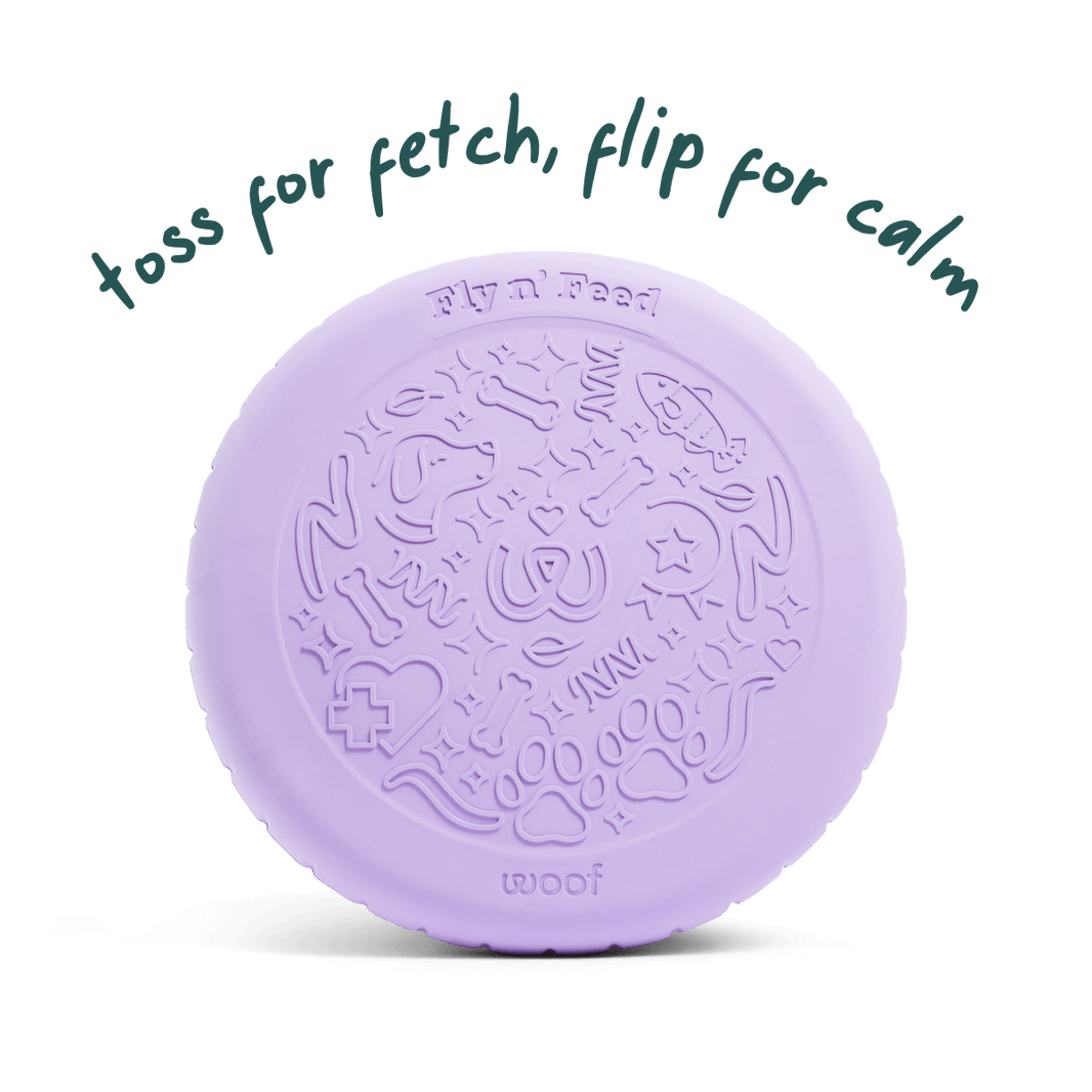 Woof Pet Fly N' Feed Flying Disc & Lick-Mat Dog Toy