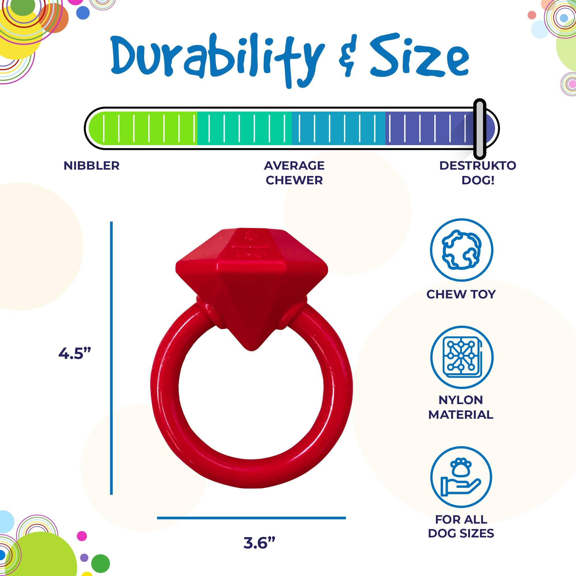 Diamond Ring Durable Nylon Teething Ring for Puppies - Rocky & Maggie's Pet Boutique and Salon