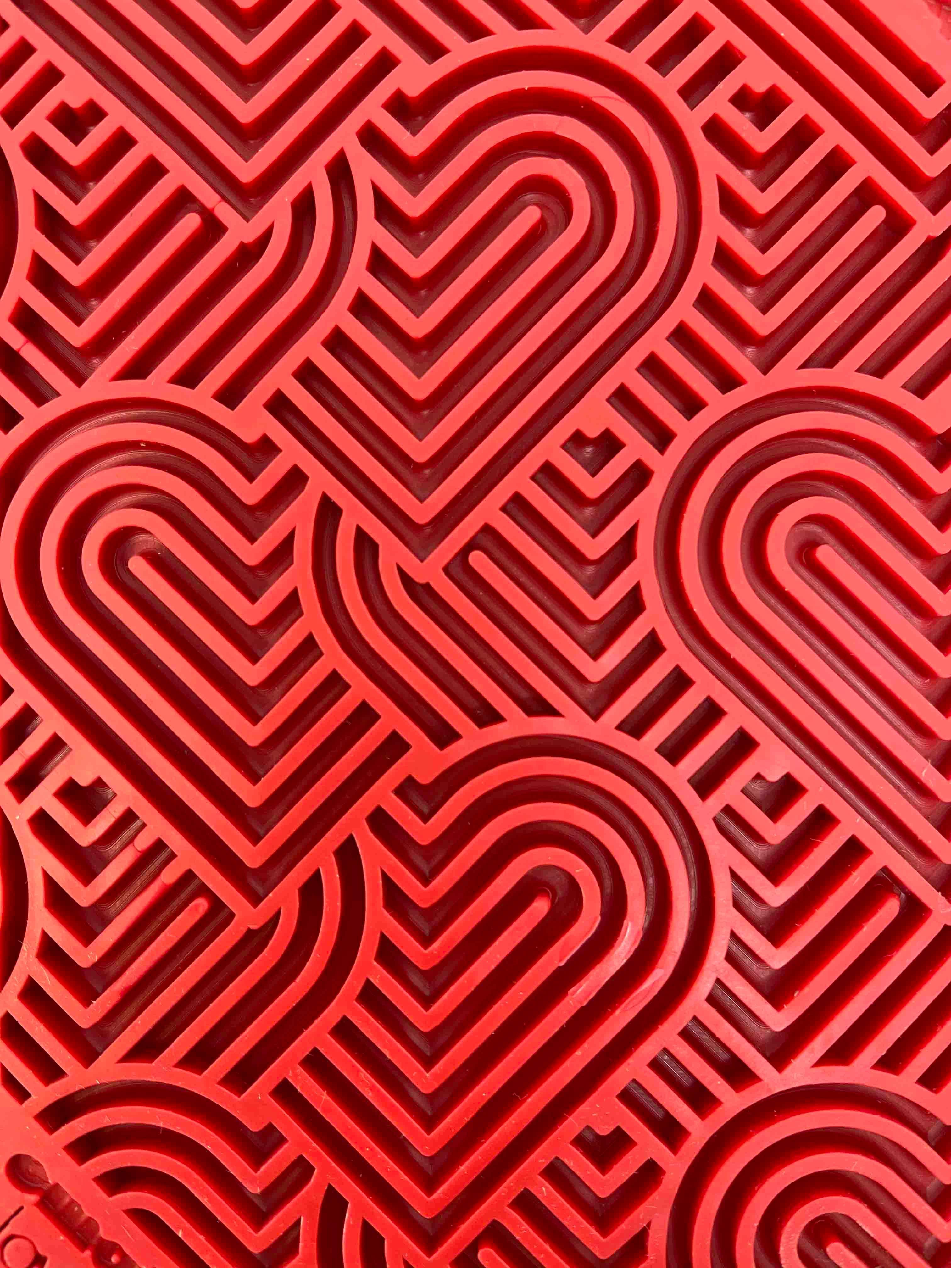 Heart Design Valentine Enrichment Lick Mat: Large - Rocky & Maggie's Pet Boutique and Salon