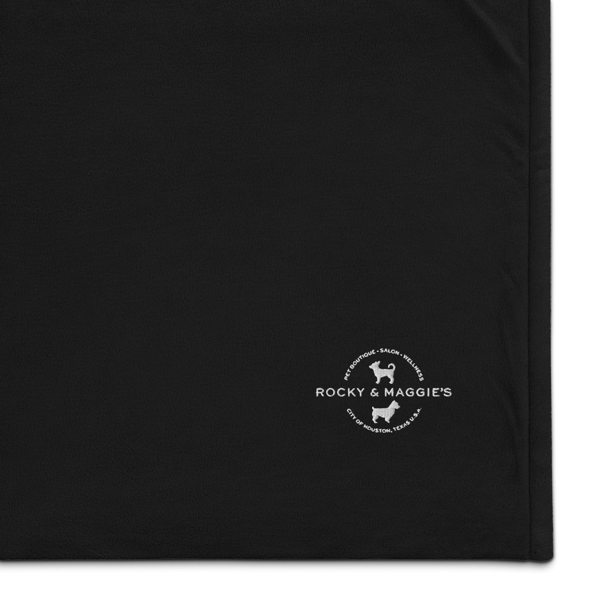 Rocky & Maggie's Premium sherpa blanket with logo - Rocky & Maggie's Pet Boutique and Salon
