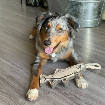Tall Tails Natural Leather Trout Tug Toy - view 3