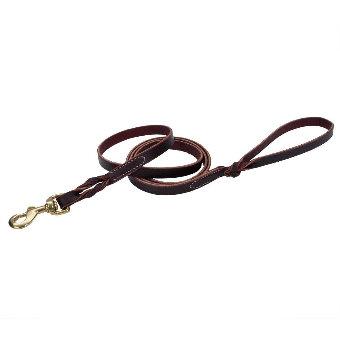 Circle T® Latigo Leather Twist Dog Leash with Solid Brass Hardware - Rocky & Maggie's Pet Boutique and Salon