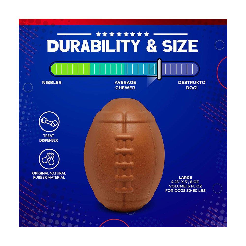 Sodapup Rubber Football Chew Toy and Treat Dispenser for Dogs - Rocky & Maggie's Pet Boutique and Salon