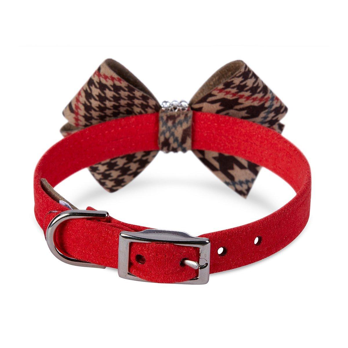 Glen Houndstooth Nouveau Bow Collar - Rocky & Maggie's Pet Boutique and Salon
