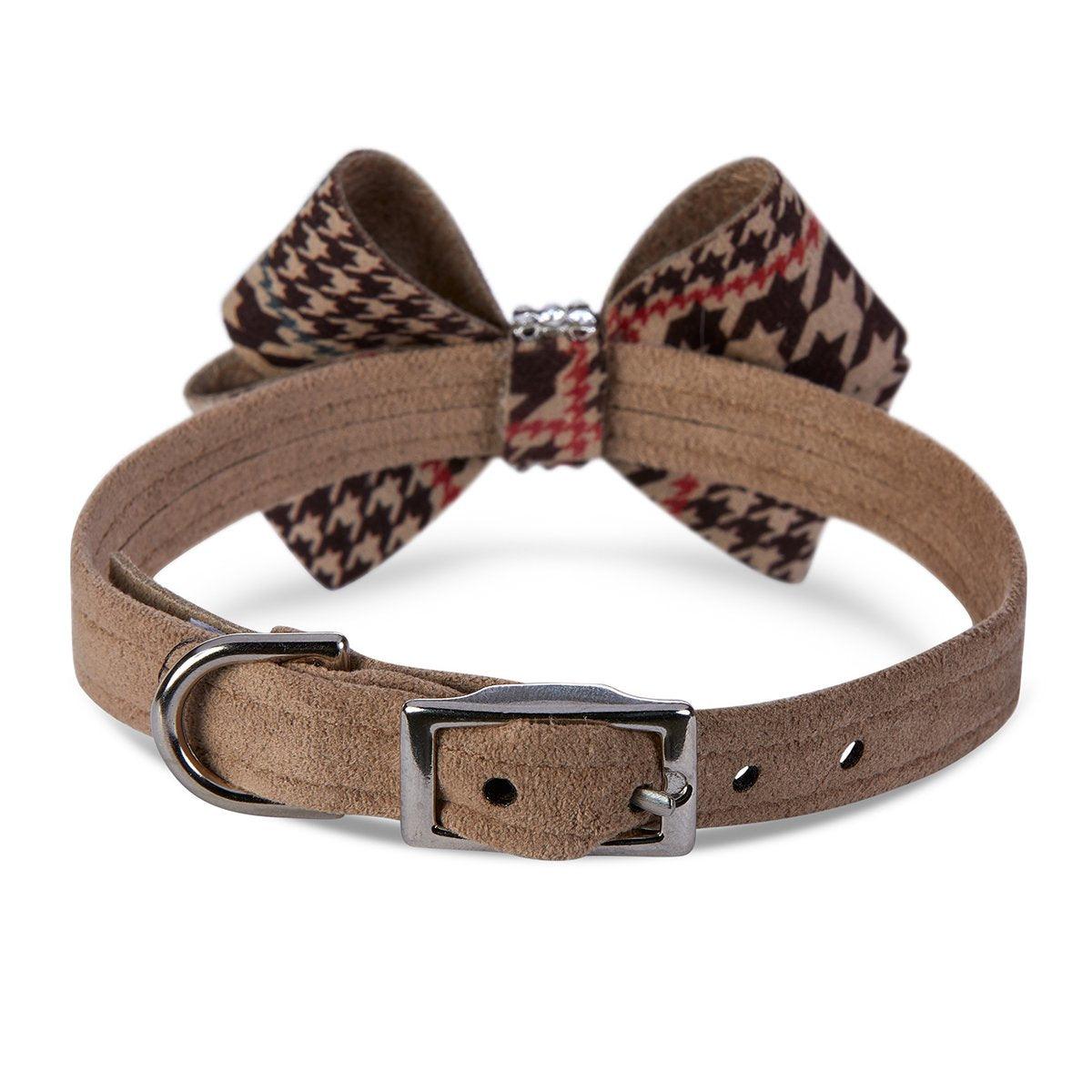 Glen Houndstooth Nouveau Bow Collar - Rocky & Maggie's Pet Boutique and Salon