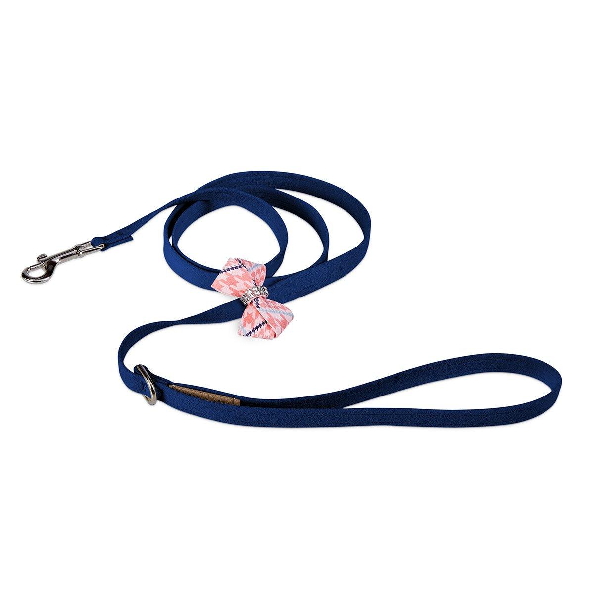 Glen Houndstooth Nouveau Bow Leash - Rocky & Maggie's Pet Boutique and Salon
