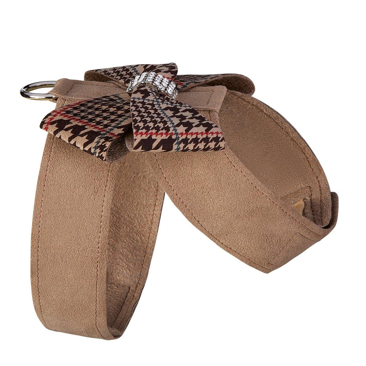 Glen Houndstooth Nouveau Bow Tinkie Harness - Rocky & Maggie's Pet Boutique and Salon