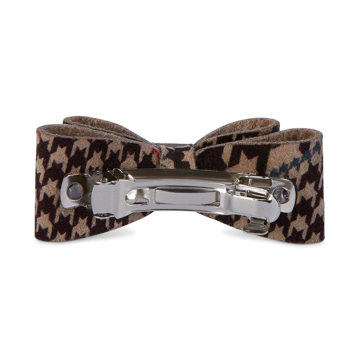 Glen Houndstooth Single Big Bow Hair Bow - Rocky & Maggie's Pet Boutique and Salon