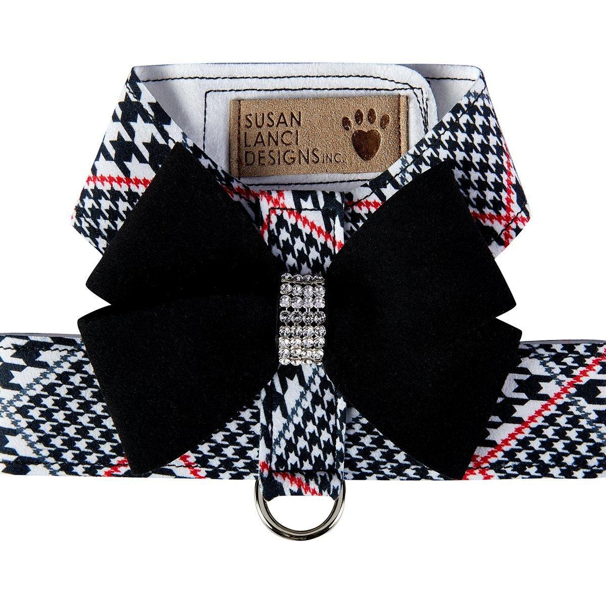Glen Houndstooth Nouveau Bow Tinkie Harness - Rocky & Maggie's Pet Boutique and Salon
