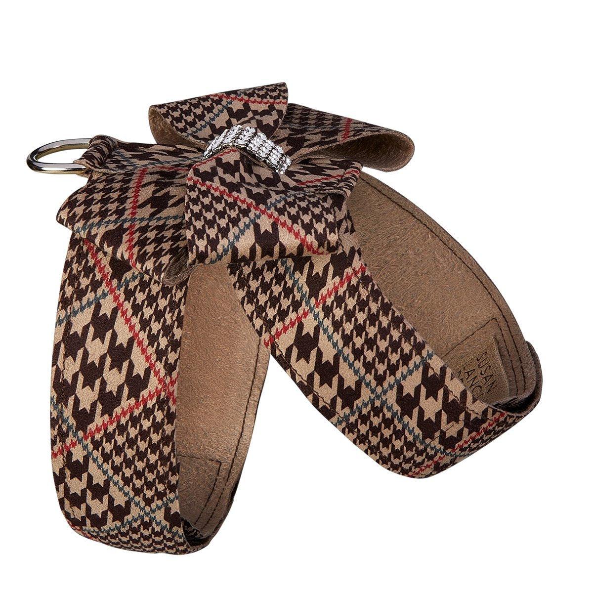 Glen Houndstooth Nouveau Bow Tinkie Harness - Rocky & Maggie's Pet Boutique and Salon
