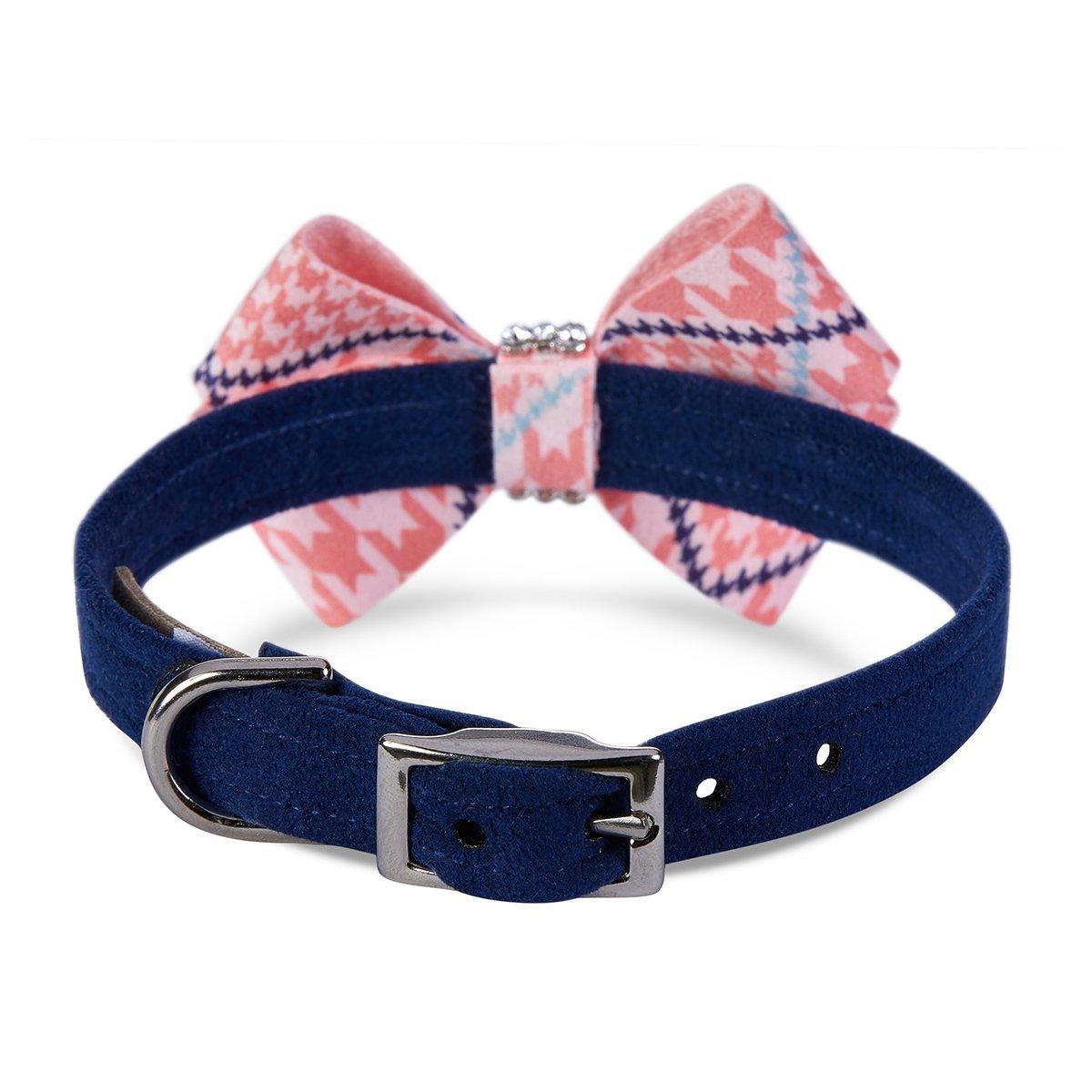 Glen Houndstooth Nouveau Bow Collar - Rocky & Maggie's Pet Boutique and Salon