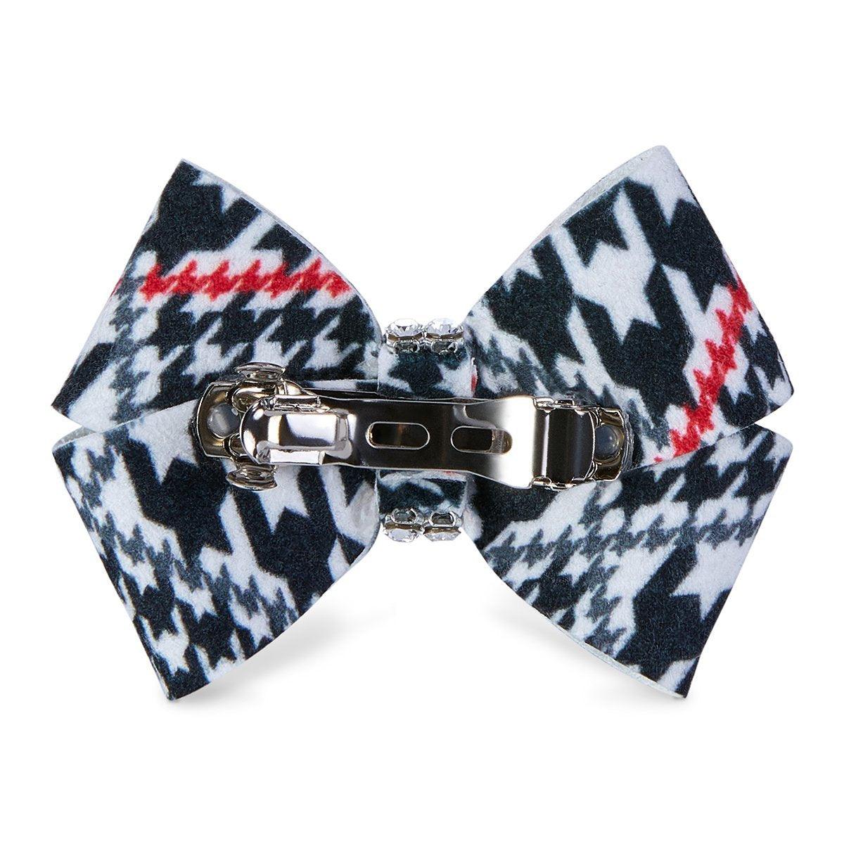 Glen Houndstooth Single Nouveau Bow Hair Bow - Rocky & Maggie's Pet Boutique and Salon