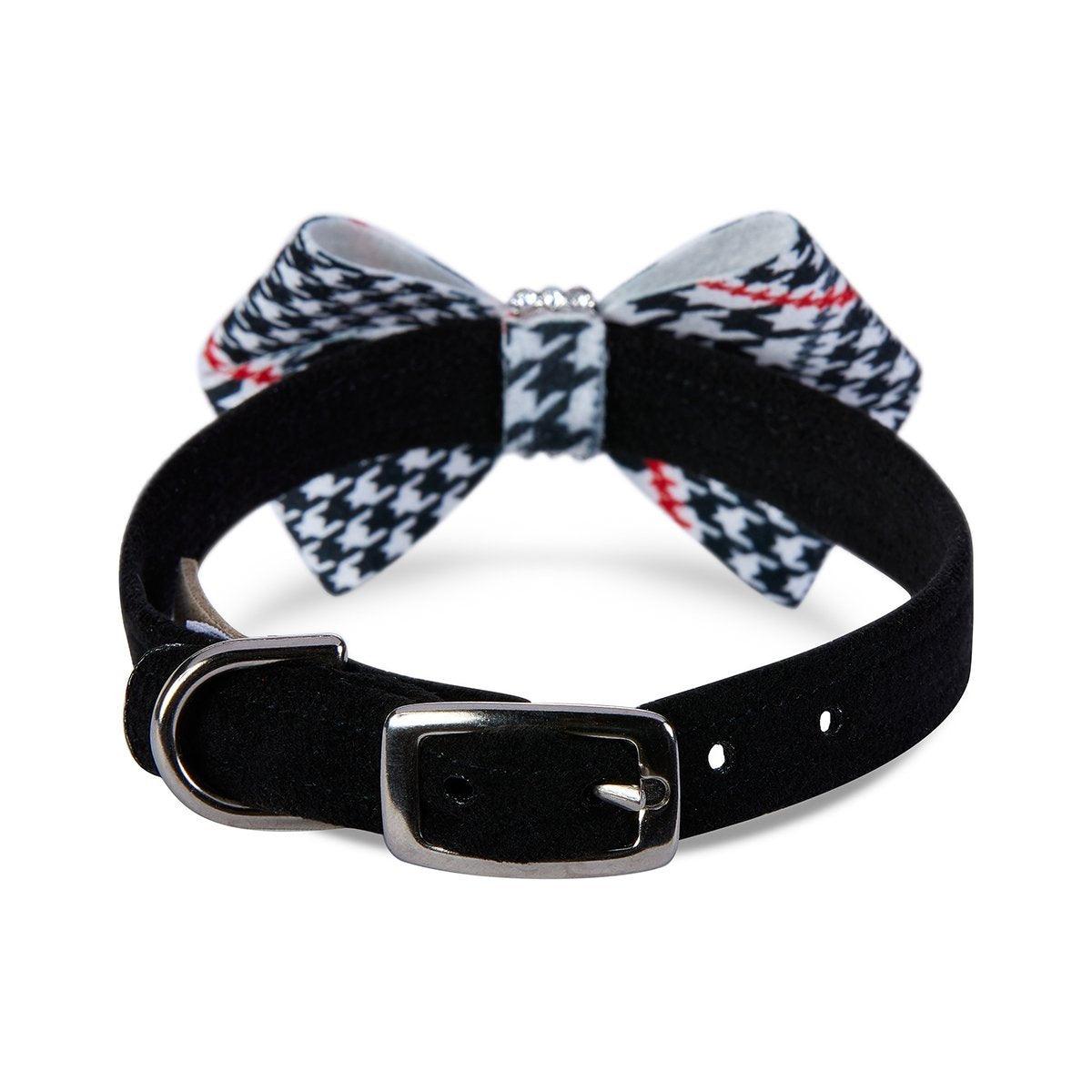 Glen Houndstooth Nouveau Bow Collar - Rocky & Maggie's Pet Boutique and Salon