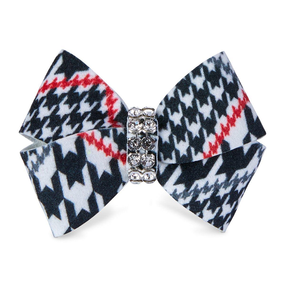 Glen Houndstooth Single Nouveau Bow Hair Bow - Rocky & Maggie's Pet Boutique and Salon