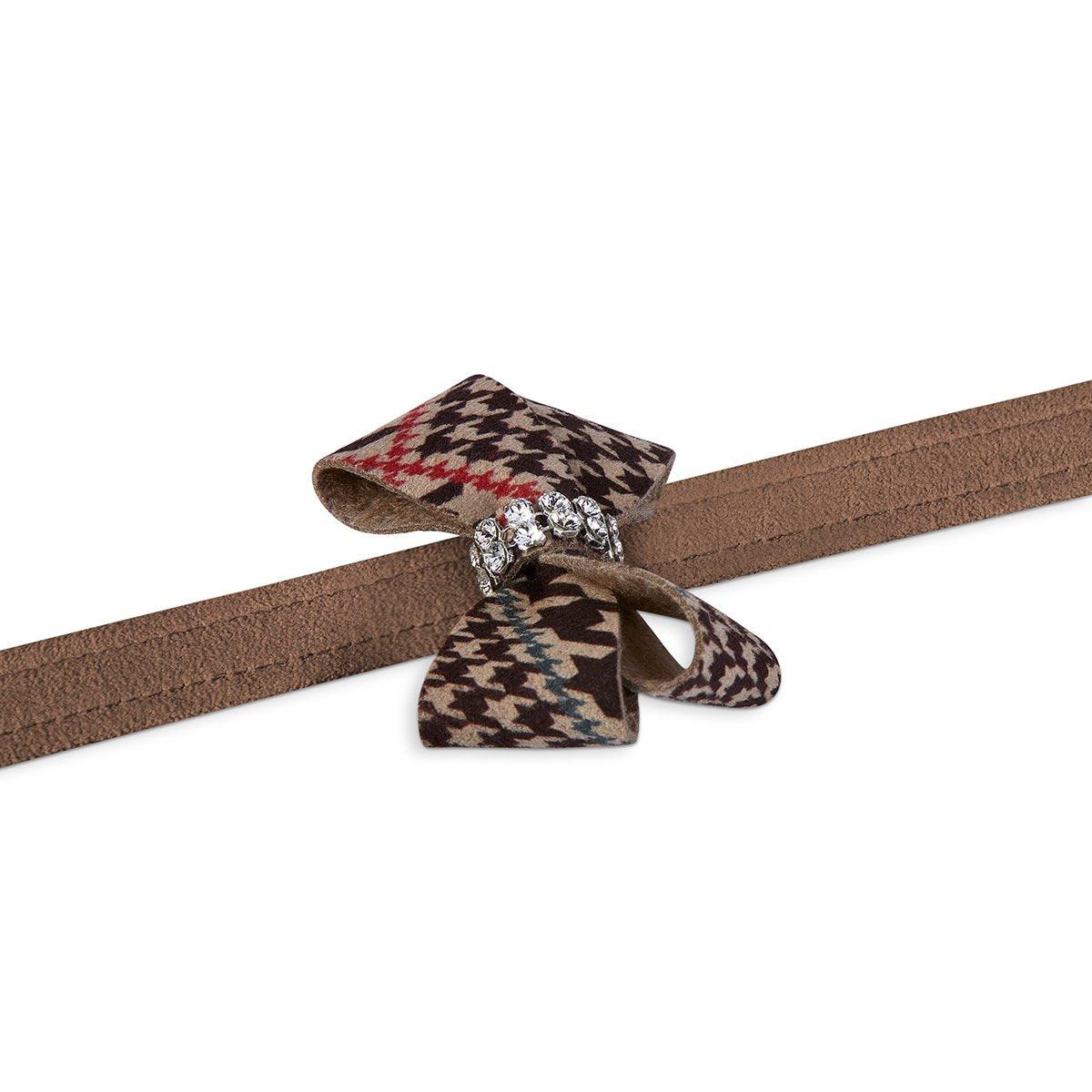 Glen Houndstooth Nouveau Bow Leash - Rocky & Maggie's Pet Boutique and Salon