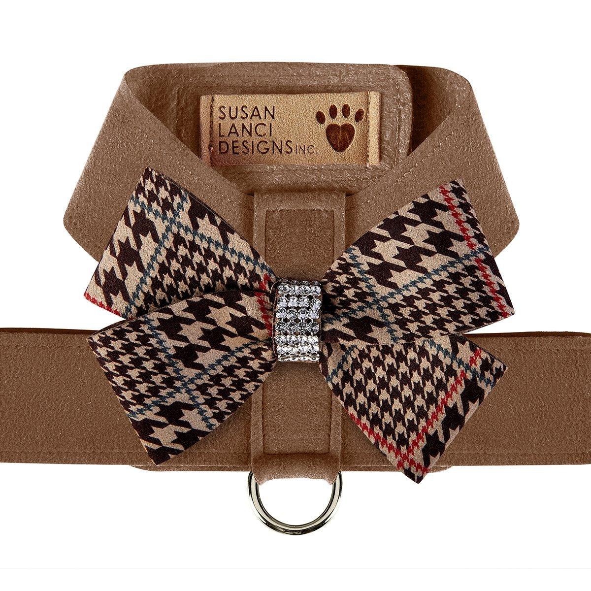 Glen Houndstooth Nouveau Bow Tinkie Harness - Rocky & Maggie's Pet Boutique and Salon