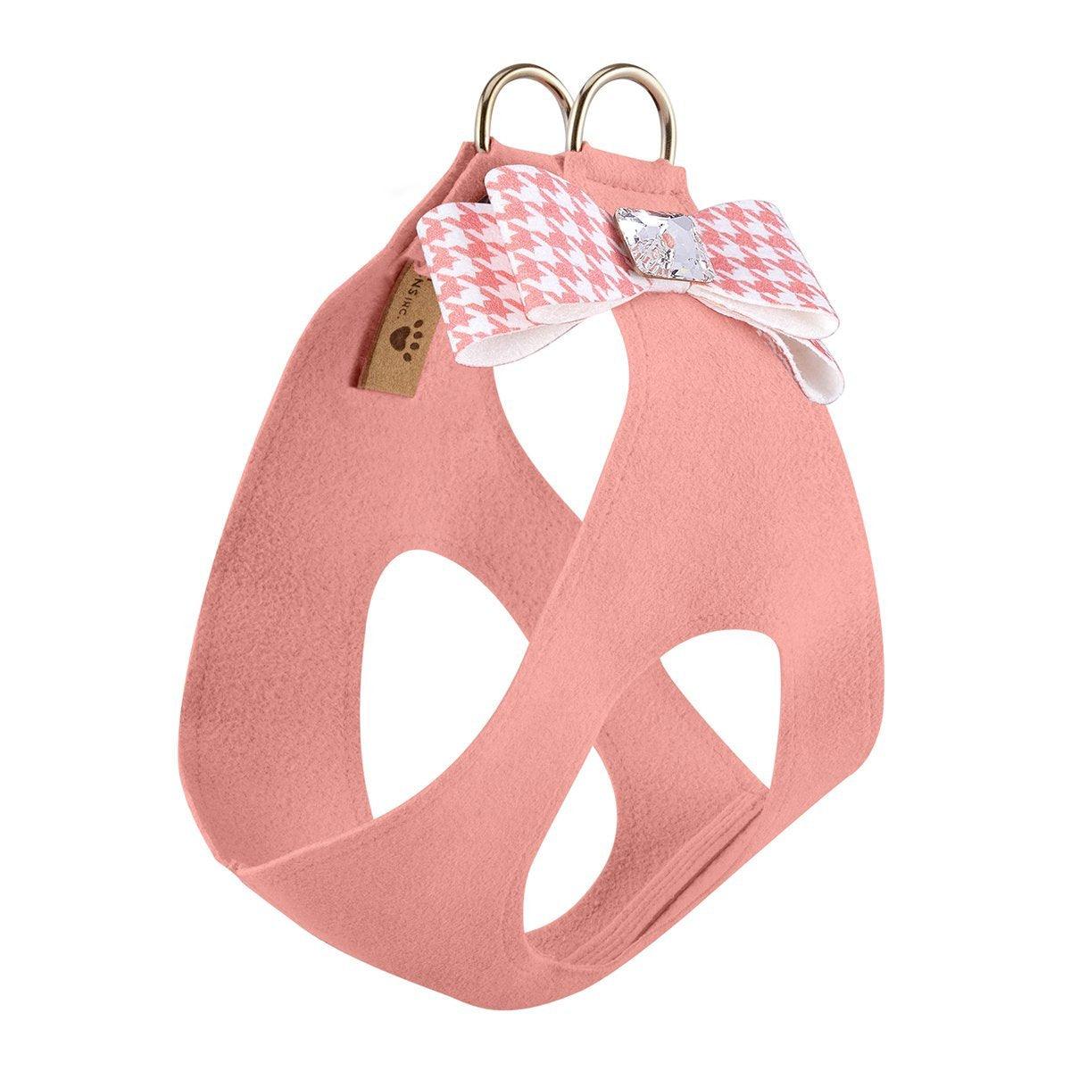 Peaches N Cream Houndstooth Big Bow Step In Harness - Rocky & Maggie's Pet Boutique and Salon