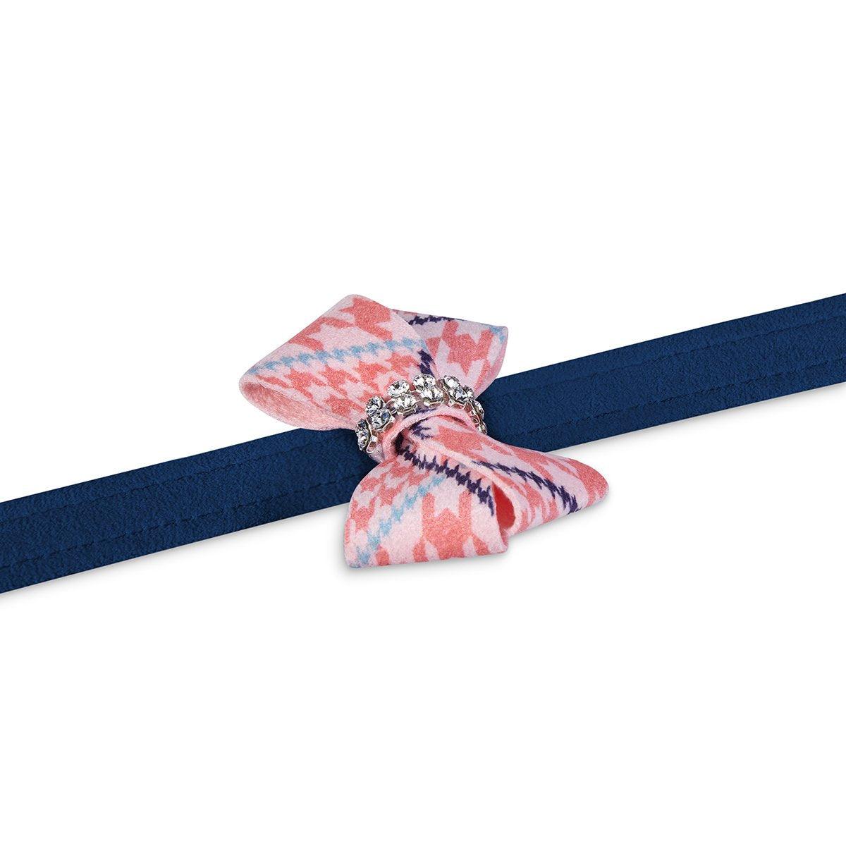 Glen Houndstooth Nouveau Bow Leash - Rocky & Maggie's Pet Boutique and Salon