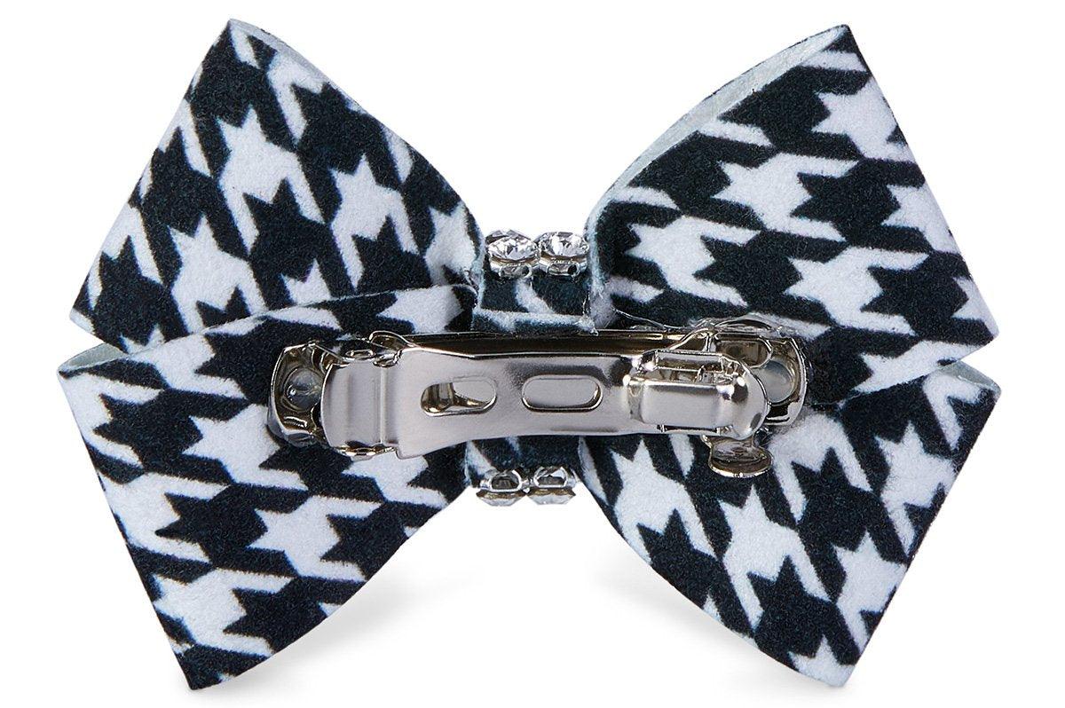 Black & White Houndstooth Nouveau Bow Hair Bow - Rocky & Maggie's Pet Boutique and Salon