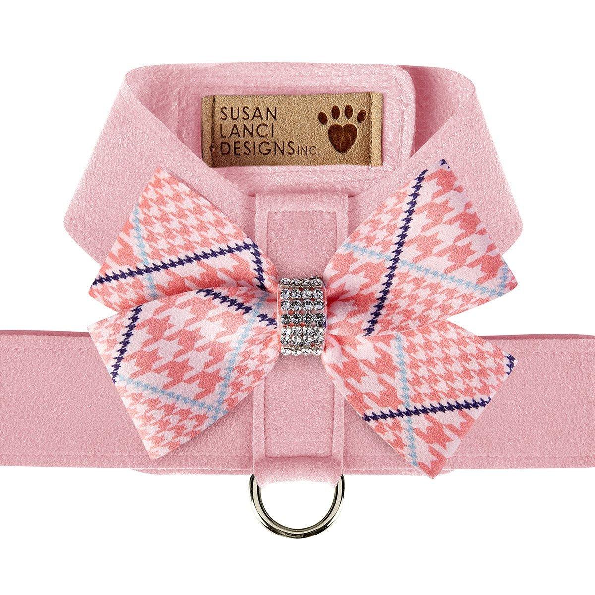 Glen Houndstooth Nouveau Bow Tinkie Harness - Rocky & Maggie's Pet Boutique and Salon