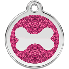 Red Dingo Stainless Steel with Glitter Dog Tag - Rocky & Maggie's Pet Boutique and Salon