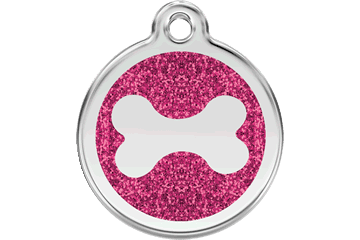 Red Dingo Stainless Steel with Glitter Dog Tag - Rocky & Maggie's Pet Boutique and Salon