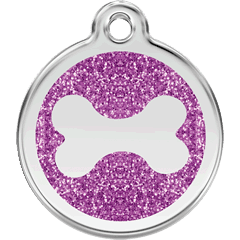 Red Dingo Stainless Steel with Glitter Dog Tag - Rocky & Maggie's Pet Boutique and Salon