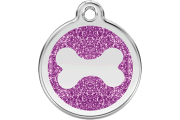 Red Dingo Stainless Steel with Glitter Dog Tag - Rocky & Maggie's Pet Boutique and Salon