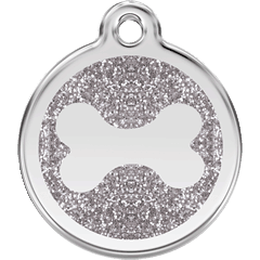 Red Dingo Stainless Steel with Glitter Dog Tag - Rocky & Maggie's Pet Boutique and Salon
