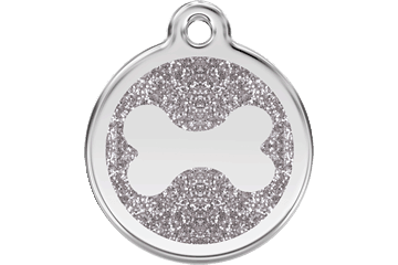 Red Dingo Stainless Steel with Glitter Dog Tag - Rocky & Maggie's Pet Boutique and Salon