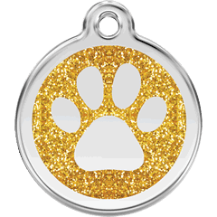 Red Dingo Stainless Steel with Glitter Dog Tag - Rocky & Maggie's Pet Boutique and Salon
